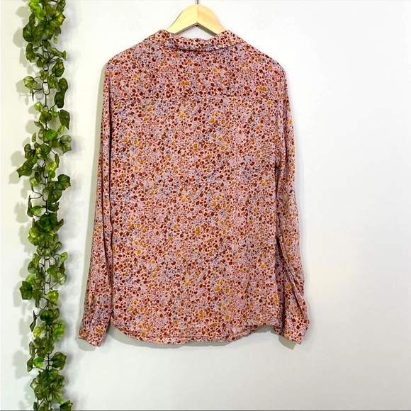 💗BCBG Floral Pink Long Sleeve Button Business Casual Blouse Top Size Large L💗 - Picture 8 of 10